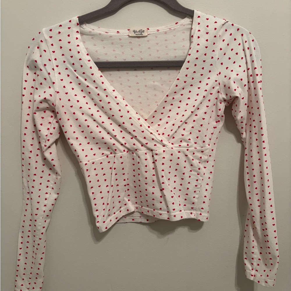 Brandy Melville Heart Wrap Top